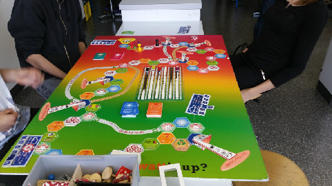 Nous avons participé à un jeu qui rejoint l'idée du Monopoly et qui consiste à sensibiliser aux économies des énergies fossiles ainsi qu'aux écogestes.